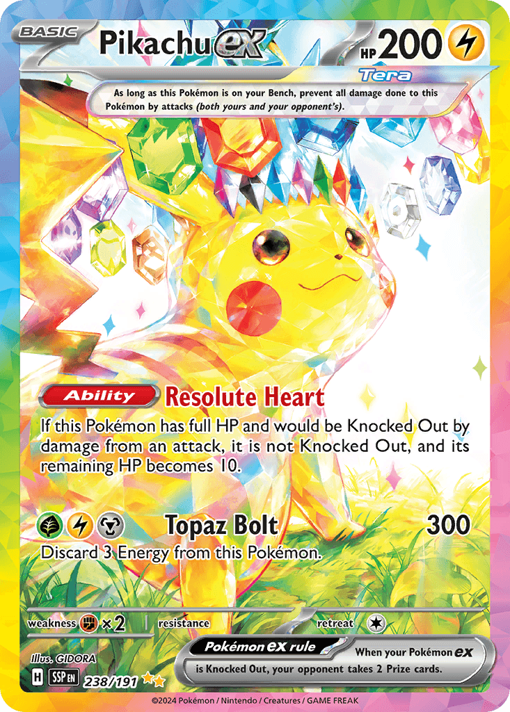 Pikachu ex card artwork